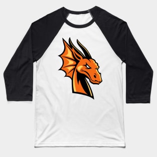 Orange Dragon Face Logo Baseball T-Shirt